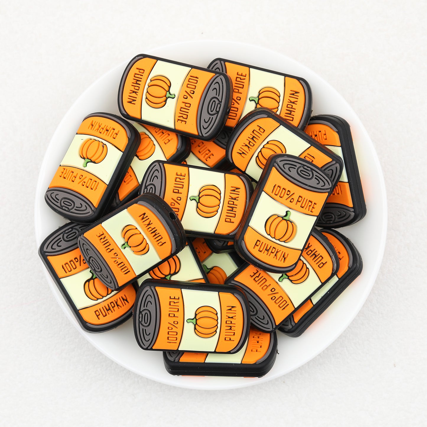 Halloween Pumpkin Can Silicone Focal Beads 20pcs 2