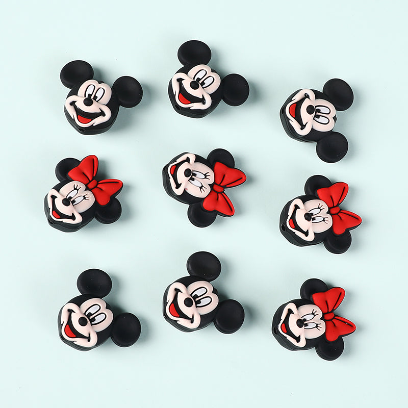 Silicone 3D Focal Beads Mickey Minnie Iconic Characters Vibrant Colors 5