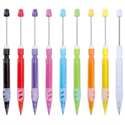 Beadable Mechanical Pencil Translucent Glittered Plastic Barrel 0.5mm