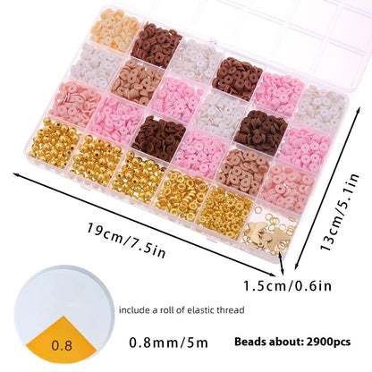 Heishi Clay Beads 6mm Polymer Colorful Matte Doughnut 1 Strand 7