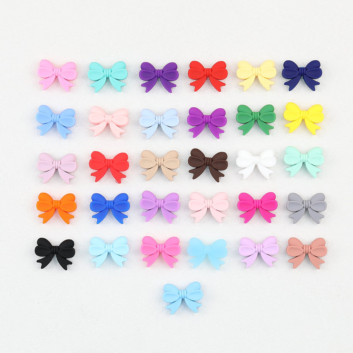 Bow Shape Silicone Beads with Vertical Hole 20pcs