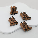 3D Western Style Cowboy Boot Silicone Focal Beads Brown 20pcs