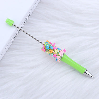 Beadable Pen with Heart Confetti and Rhinestone 8