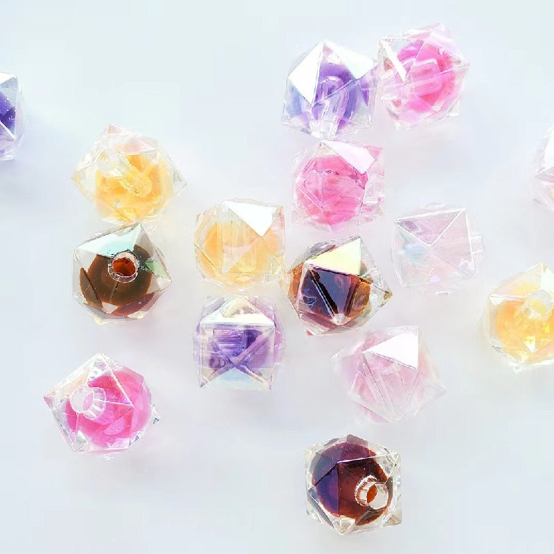 Faceted Acrylic Beads 16mm Diamond Shape Rainbow Assorted 200pcs 2