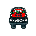 Silicone Focal Beads ABC Apple Car Circle Badge Front View 20pcs