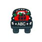 Silicone Focal Beads ABC Apple Car Circle Badge Front View 20pcs