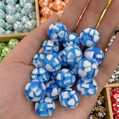 Tiny Heart Embeded Resin Beads 16mm Glossy Mixed Colors 20pcs 7