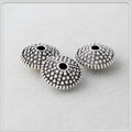 Alloy Round Spacer Beads 11mm Distressed Polka Dotted Tibetan 50pcs