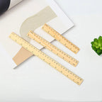 Natural Wood Measuring Rulers Smooth Grain 15cm 20cm 30cm 10pcs 2