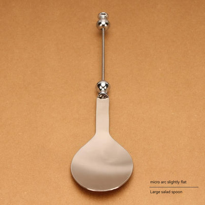 Beadable Salad Spoon Stainless Steel Zinc Alloy Bead Handle 8