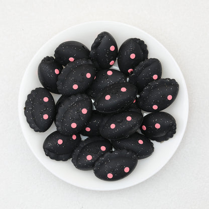 Cute 3D Glitter Dumpling Silicone Focal Beads 20pcs 10