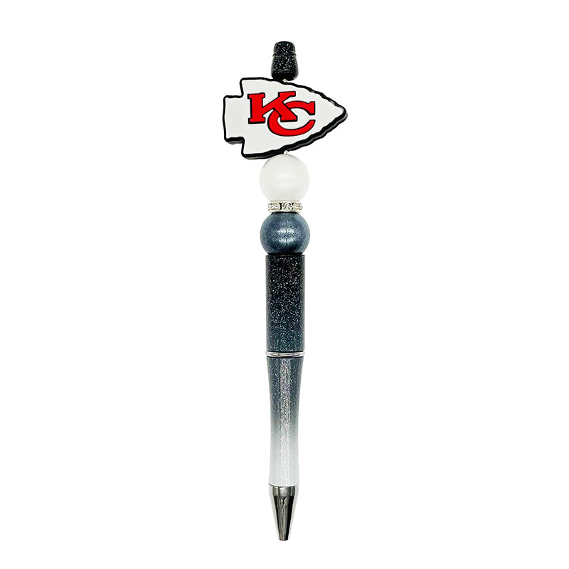 Silicone Focal Beads Kansas City Chiefs Logo Red White Arrowhead 20pcs 3