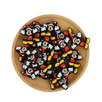 Silicone Focal Beads Happy Christmas Mickey Wearing Santa Hat 20pcs 3