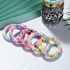 65mm Printed Silicone Beads Floral and Geometric Designs
