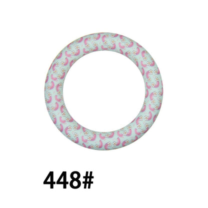 65mm Printed Round Silicone Rings 448