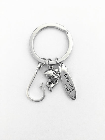 Alloy Handyman Tool Round Tag Keychain Polished Silver Metal 21