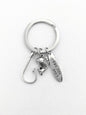 Alloy Handyman Tool Round Tag Keychain Polished Silver Metal 21