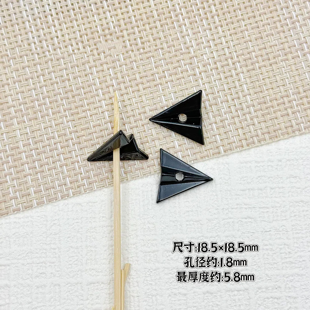 3D Paper Plane Metal Beads 18mm Glossy Spray Painted Alloy 9pcs 11