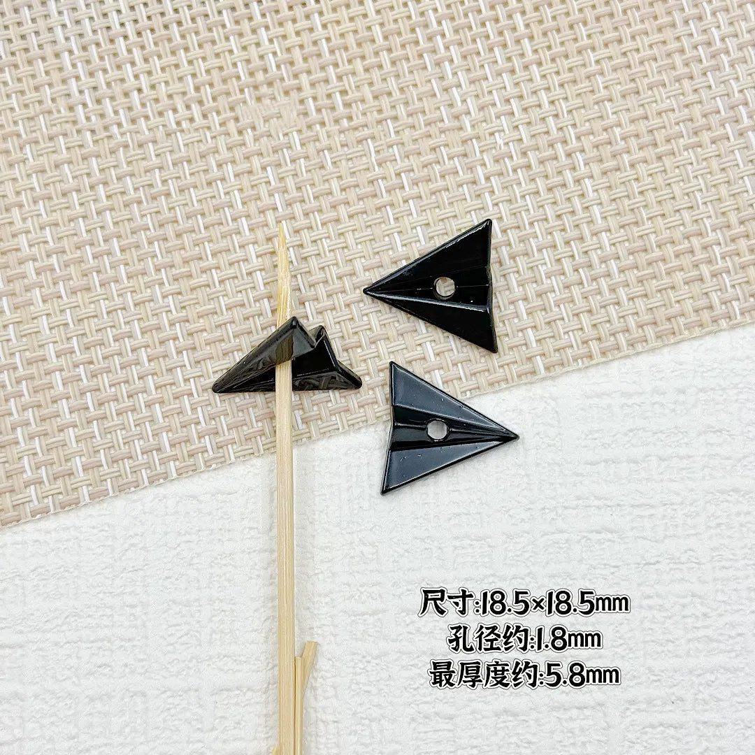 3D Paper Plane Metal Beads 18mm Glossy Spray Painted Alloy 9pcs 11