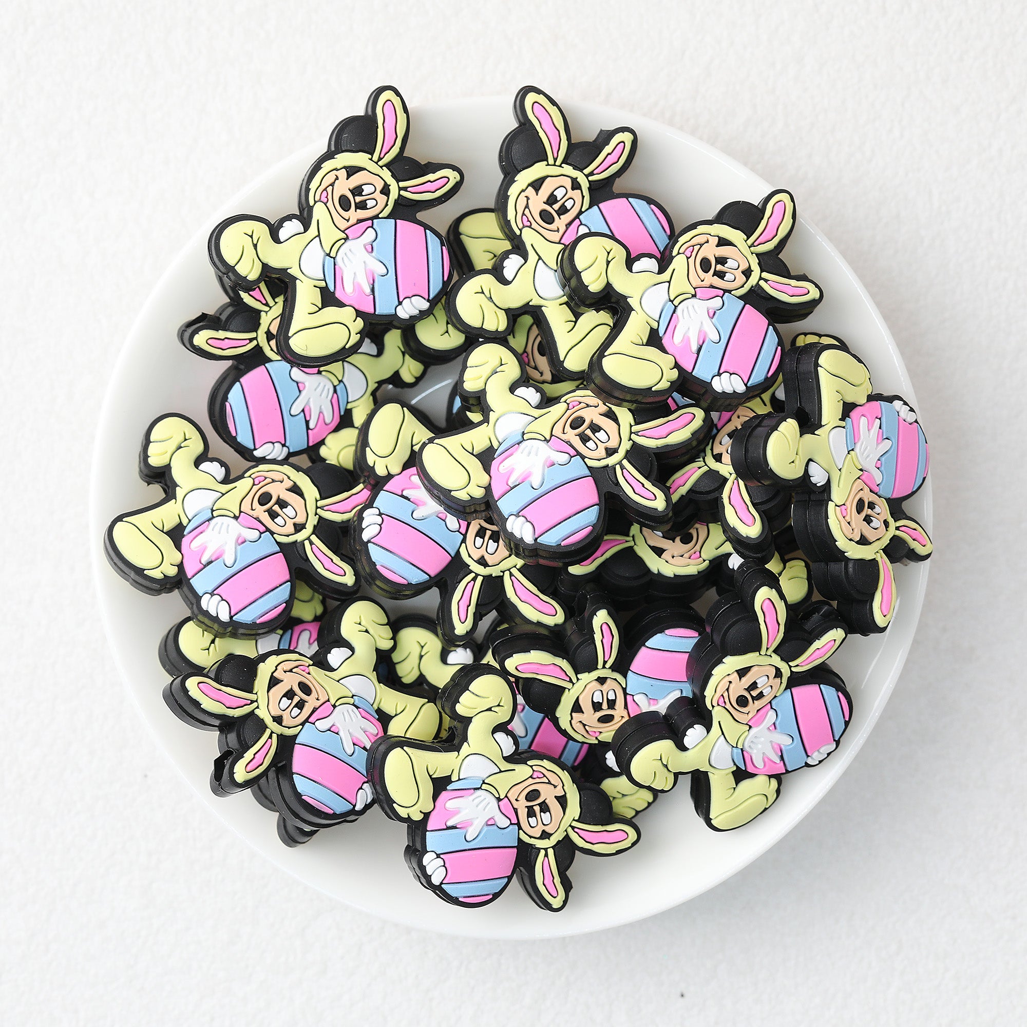 Easter Bunny Ears Mickey Silicone Focal Beads 20Pcs  2