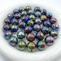 UV Finish Acrylic Plaid Round Beads 16mm Glossy Colorful 10pcs 13