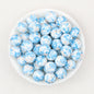 15mm Floral Pattern Silicone Beads Pastel Print 50pcs 3