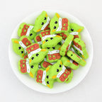 Cute Character Silicone Focal Beads Masked Face Design 20pcs