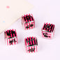 Square Acrylic Beads 14mm Barbie Letter Design 10pcs 5
