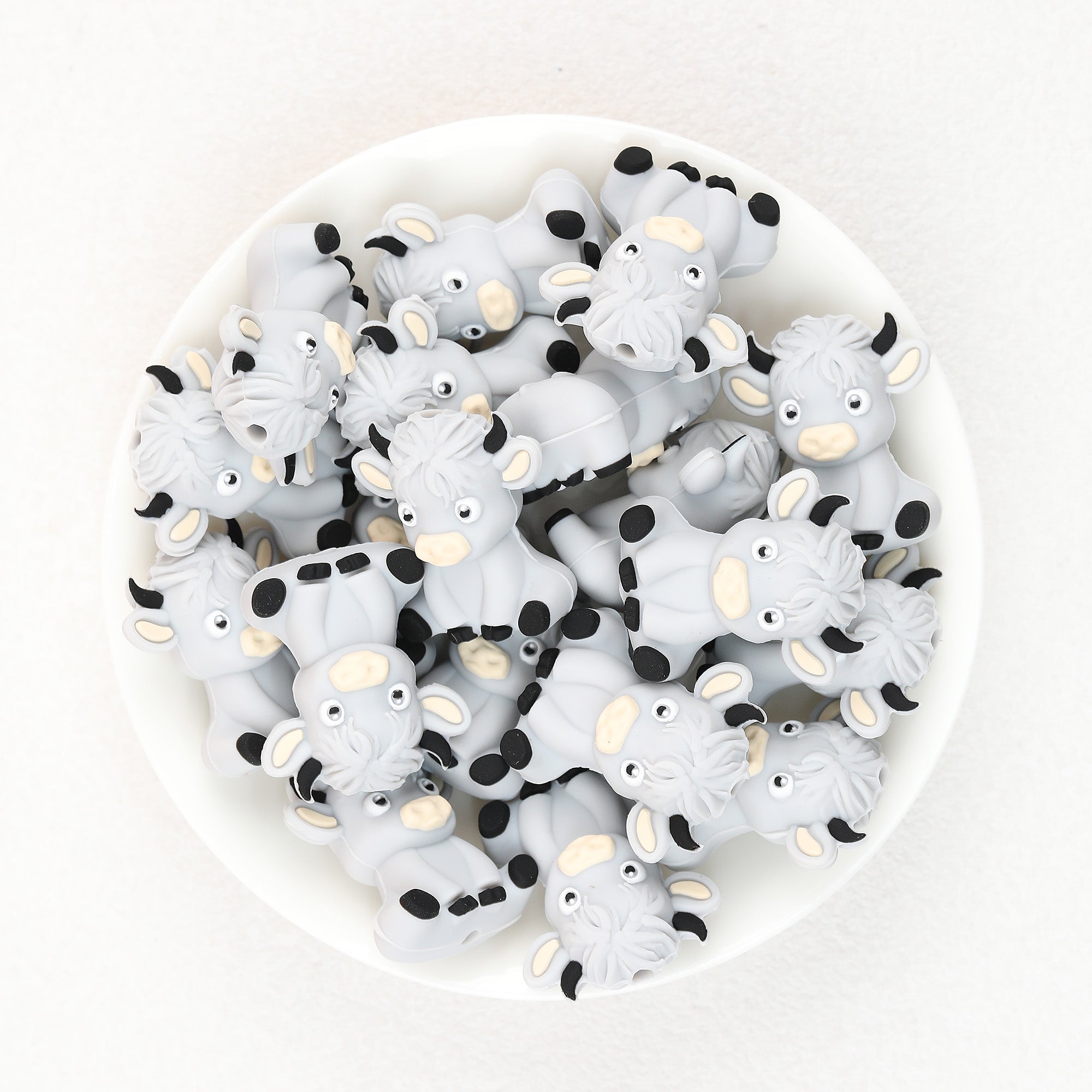  3D Cute Highland Cow Silicone Focal Beads 20Pcs 5