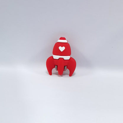 Silicone 3D Focal Beads Color Love Rocket Heart Detail 20pcs 5