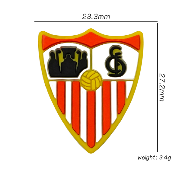Silicone Focal Beads Football Team Sevilla FC Shield Design 20pcs