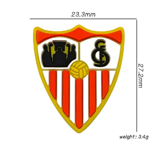Silicone Focal Beads Football Team Sevilla FC Shield Design 20pcs