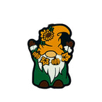 Silicone Focal Beads Autumn Gnome Wearing Yellow Hat Circle Badge