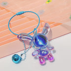 Acrylic Bunny Keychain Cartoon Colorful Crystal Long Ear Charm 3