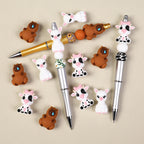 3D Animal Silicone Focal Beads Llama Cow Capybara 20pcs 5