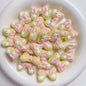 Hand-Painted Bow Heart Acrylic Beads 21×29mm Glossy Pastel 5pcs 12