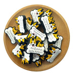 Silicone Focal Beads Friendship Dog Faces Holding Bone Plaque 20pcs 2