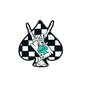 Silicone Focal Beads Checkered Ace Of Spades Hand Rock Sign 20pcs 2
