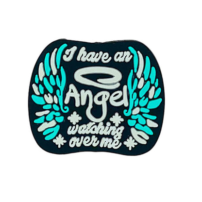 Silicone Focal Beads Angel Wing Turquoise Text I Have An Angel Watching Over Me
