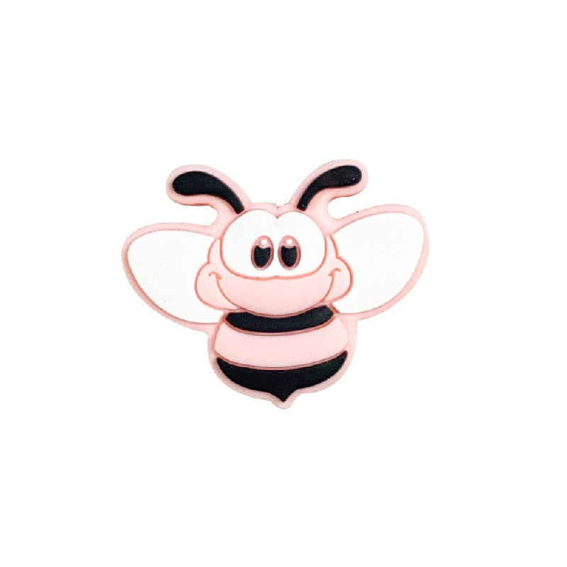 Silicone Focal Beads Bee With Large Eyes Pastel Colors 10pcs 9