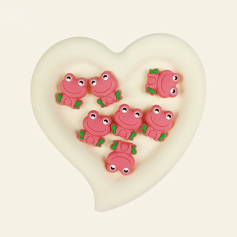 Silicone Focal Beads Frog Smiling Face Sitting Pose 10pcs 14