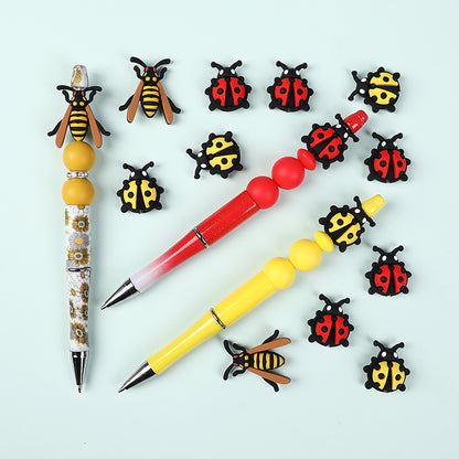Silicone 3D Focal Beads Ladybug Wasp Insect Detailed Wings and Antennae 20pcs 7