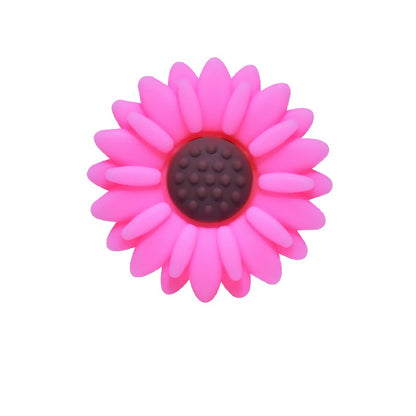 Silicone Focal Beads Daisy Sunflower Round Layout 20pcs 19
