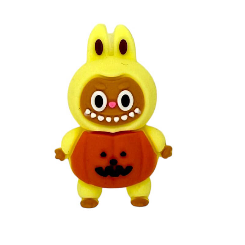 Silicone 3D Focal Beads Pumpkin Bunny Smiling Face Multi Color 20Pcs 7