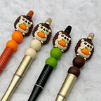 Silicone 3D Hedgehog Pumpkin Focal Beads 20 pcs 2