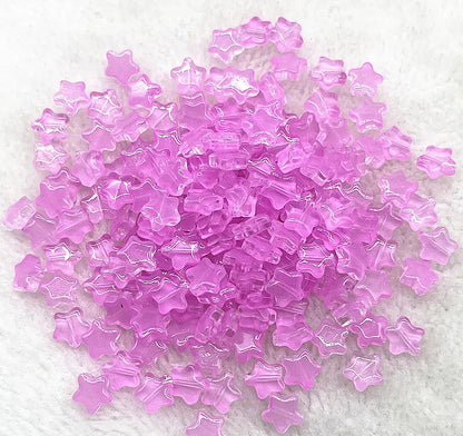 Pentagonal Star Glass Beads 8mm Transparent Pastel Colors 30pcs 9