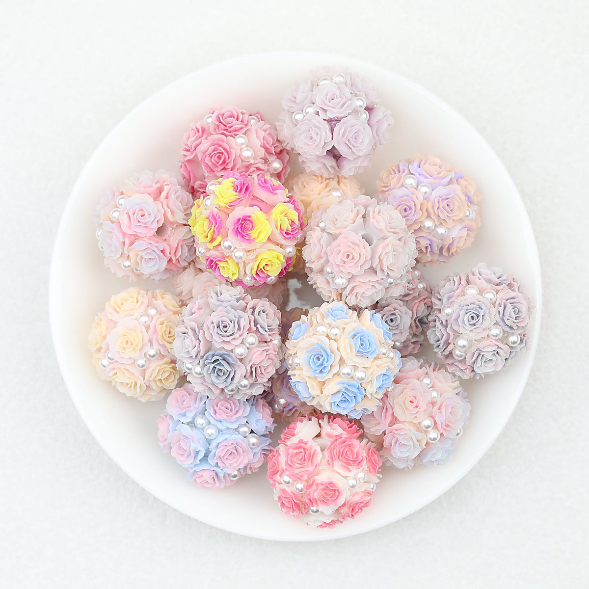 Flower Cluster Bubblegum Resin Beads 20mm 10pcs