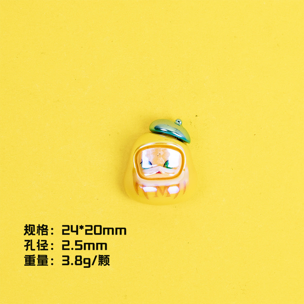 Plating POP BEAN Lucky Star Series Resin Beads Whimsical Characters 10pcs 11