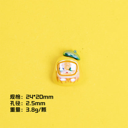Plating POP BEAN Lucky Star Series Resin Beads Whimsical Characters 10pcs 11