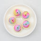 Tie Dye 3D Silicone Focal Beads With Steamer Cute Smiling Dumpling Glitter 20pcs 8